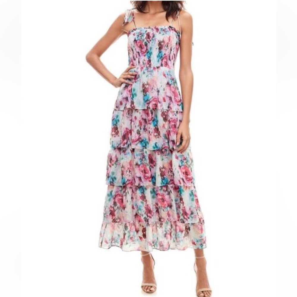 NEW w/o tags SOCIALITE floral tiered maxi dress Size L